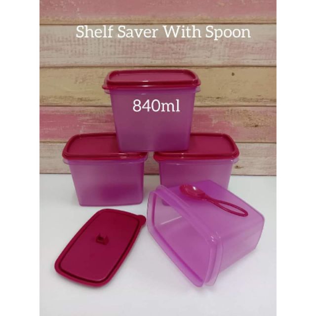 Tupperware Shelf Saver with Spoon 840ml (4pcs) / Spice Container / Bekas Rempah Tupperware