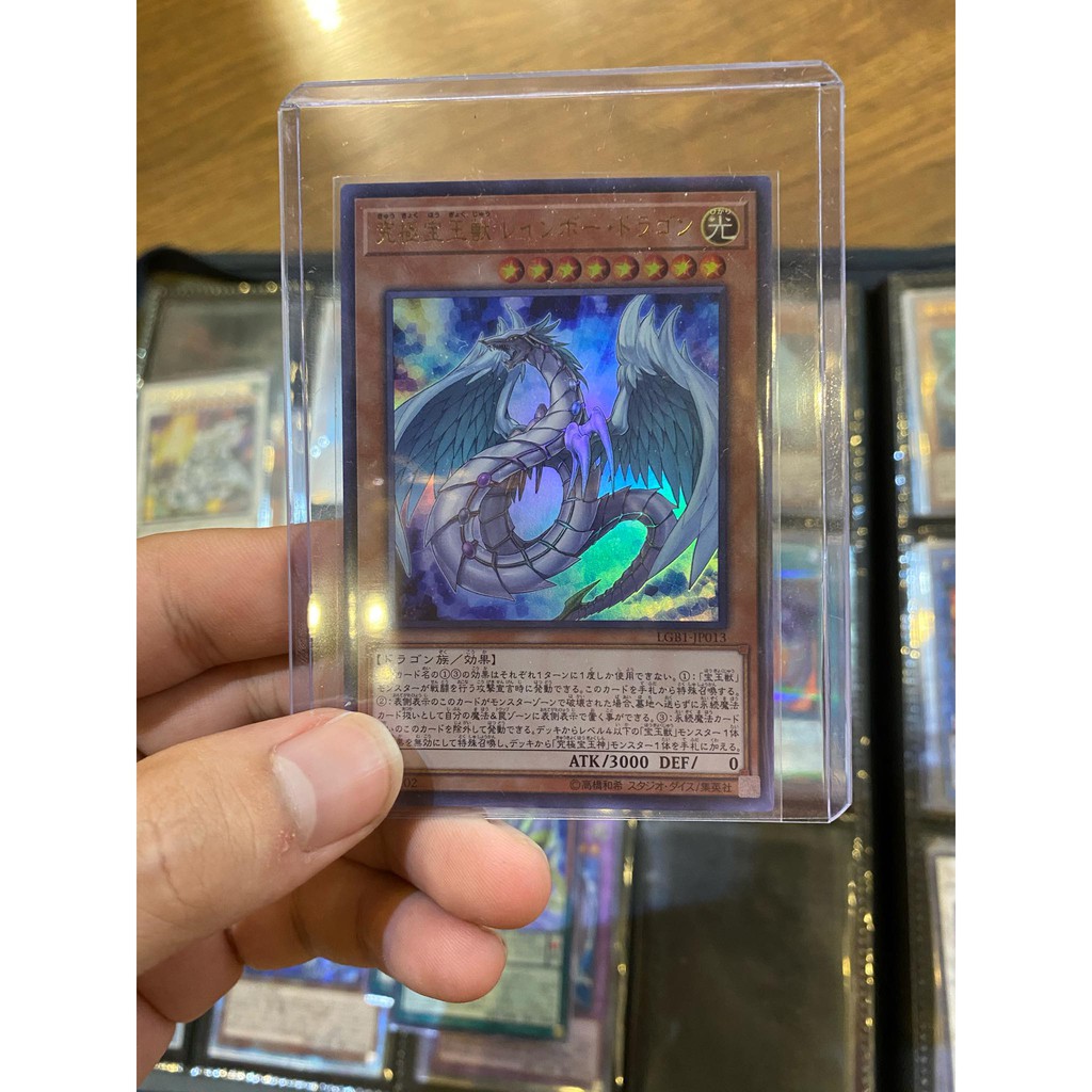 Yugioh Rainbow Dragon The Zenith Crystal Beast Ultra Rare Card Free Plastic Storage Card Cover Shopee Malaysia