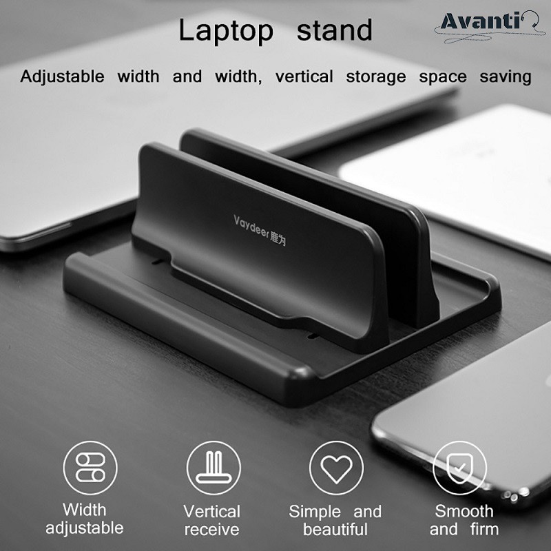 Vertical Laptop Stand Thickness Adjustable Desktop NoteBooks Holder for