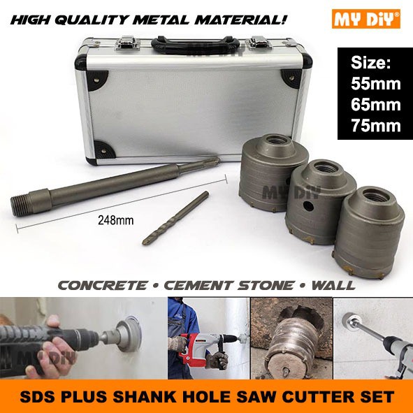 MYDIYHOMEDEPOT Concrete Hole Saw SDS Plus Shank for Cement Brick Wall