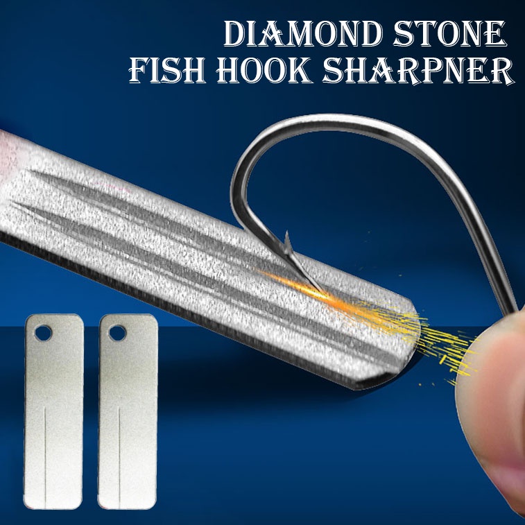 Diamond Hook Whetstone Fish Hook Sharpening File Tool Tackle for Outdoor Fishing 