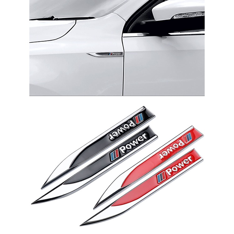 Car Styling 3D Metal Left Right Wing Fender Decor Sticker for BMW M Power Badge 1 3 5 7 Series M3 M5 M6 F01 F20 F10 F13 