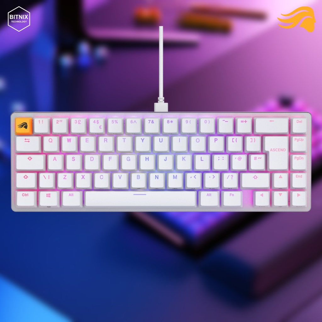 GLORIOUS GMMK 2 COMPACT 65 PRE BUILT MECHANICAL KEYBOARD WHITE