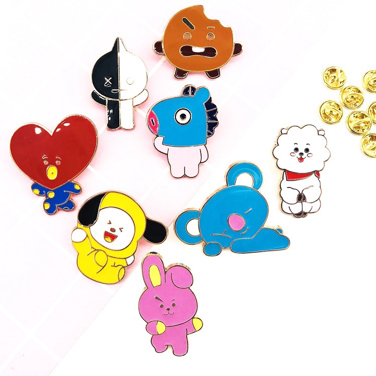 KPOP BTS BT21 Cartoon Pattern Alloy Badge Pin TATA CHIMMY COOKY MANG Fans  Gifts | Shopee Malaysia