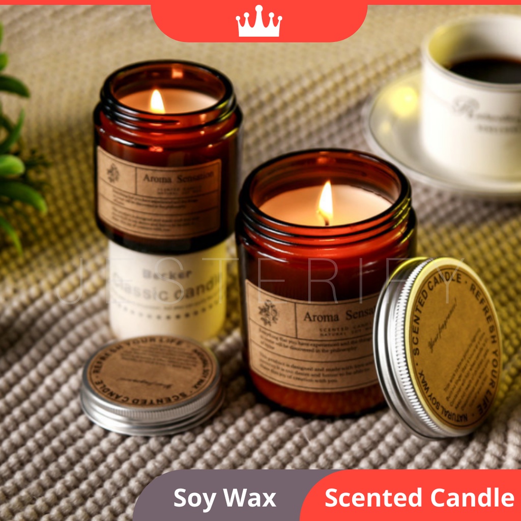 Delicate Aroma Handmade 250g Natural Soy Wax Scented Candle 40H Burn