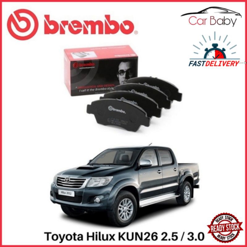 Brembo Toyota Hilux KUN26 2.5/3.0 Depan Disc Brake Pad 100 Original