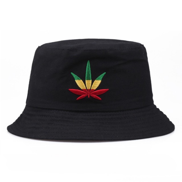 weed leaf bucket hat