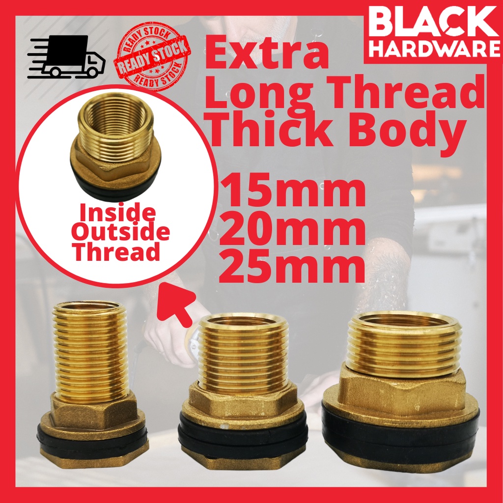 Black Hardware Copper Water Tank Pipe Paip Fitting Adapter Air