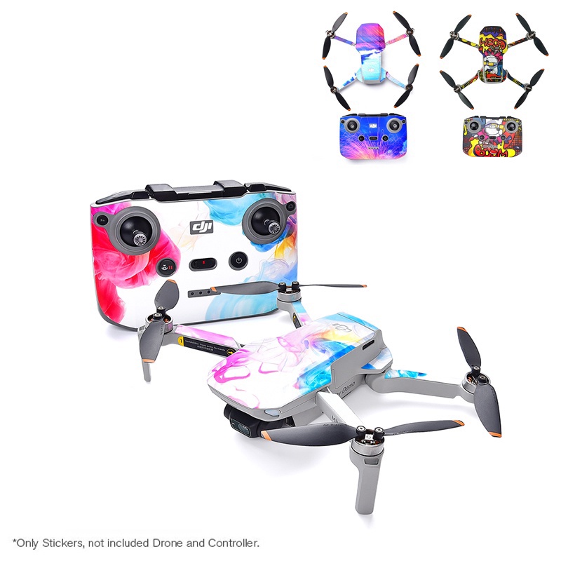 เหมาะสำหรับ dji mavic mini 2 UAV และการควบคุมระยะไกล mini 2-Dron ป้องกันรอยขีดข่วนผิวสติ๊กเกอร์ไวนิลผิวปกอุปกรณ์