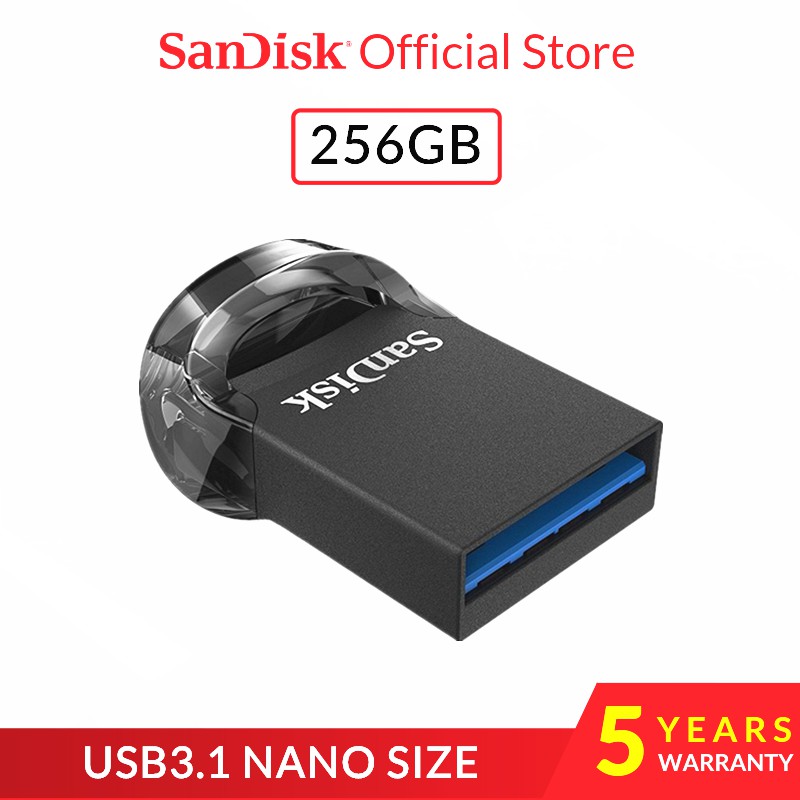 SanDisk Ultra Fit CZ430 USB 3.1 Nano Size Flash Drive (256GB) SDCZ430 ...