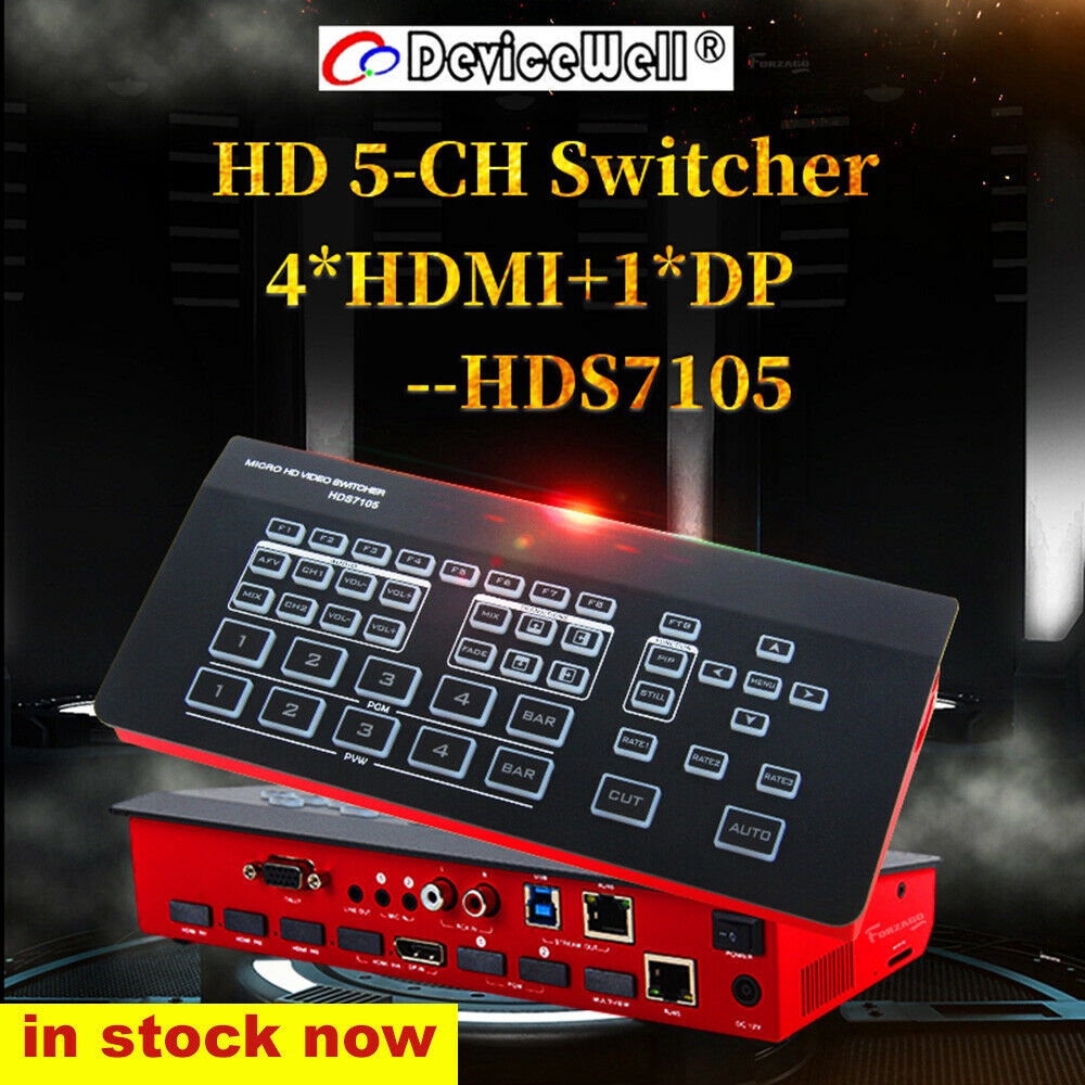 Devicewell Hds7105 4 Hdm Dp Video Mini Switcher Fr New Media Live Youtube Ins Tv Shopee Malaysia