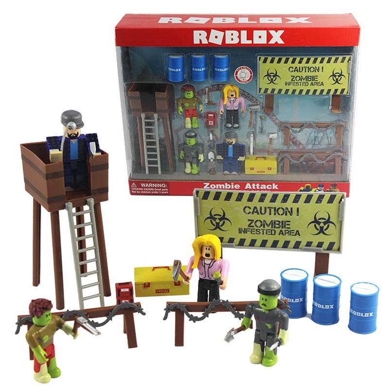 Roblox Virtual World Zombie Raid Set Doll 4pcs Accessories Game Around The Toy - roblox virtual world