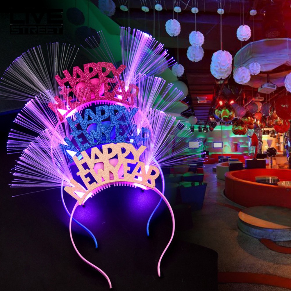 Happy New Year LED Hair Hoop Headband Party Supplies Shopee Malaysia