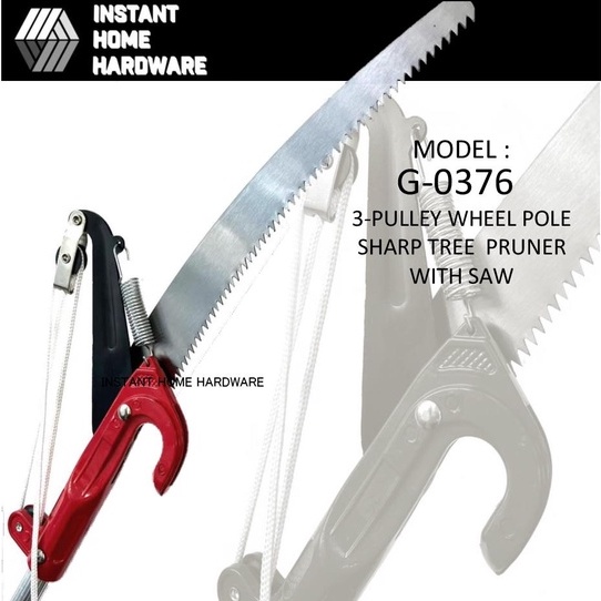 3Pulley Wheel Pole Sharp Tree Pruner With Saw / Tree Pruner Trimming