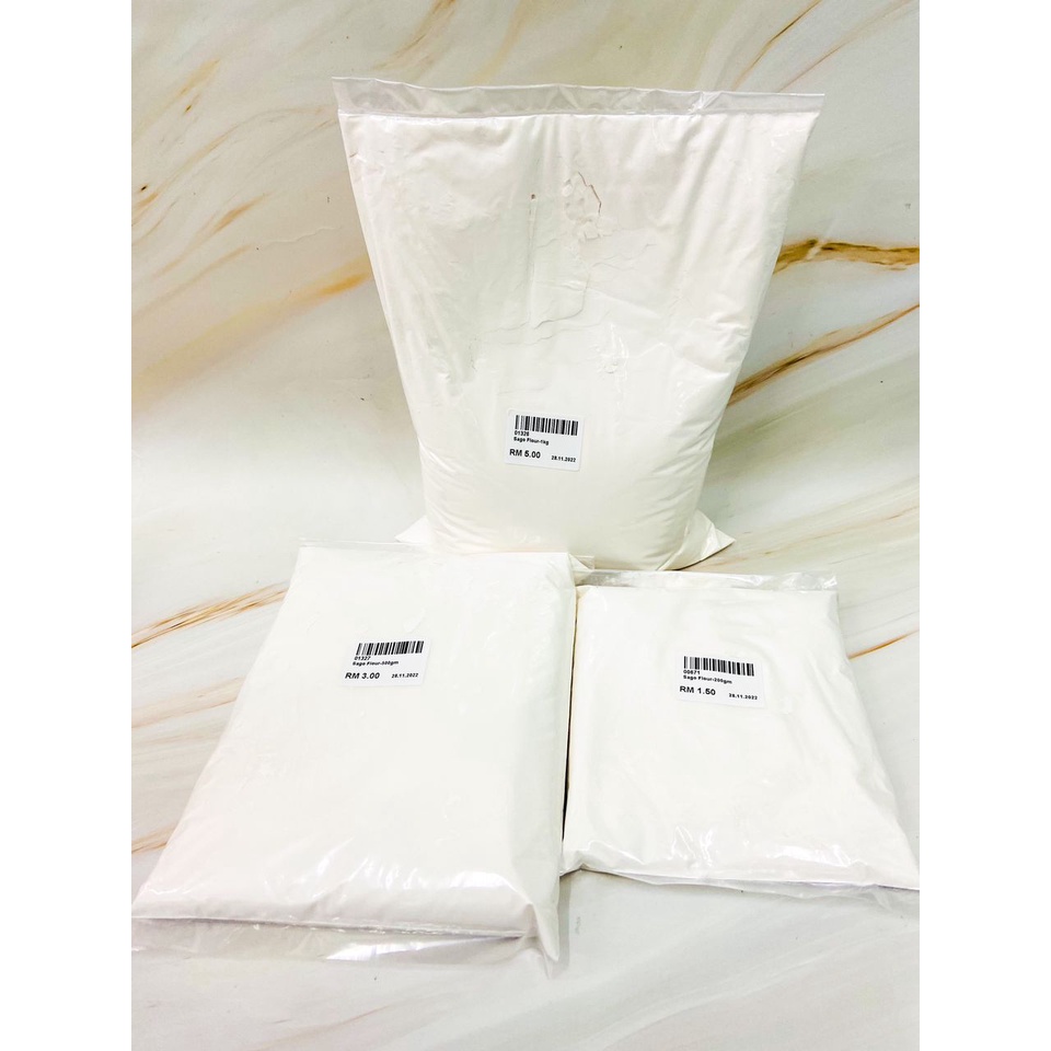 Ready Stock High Quality Sago Flour Food Grade Sago Starch Tepung Sago Gm Gm Kg Shopee