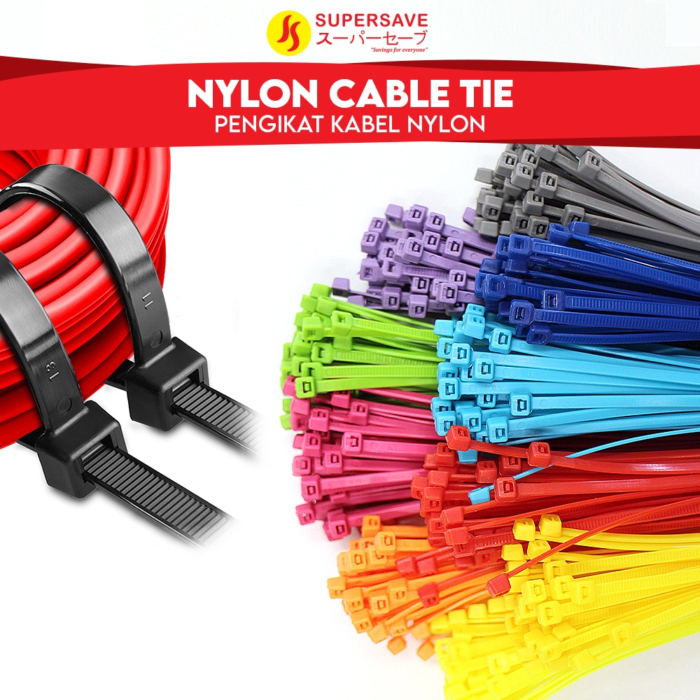 Nylon Cable Tie Wiring Bind Cable Ties Locking Zip Wire Cable Organizer ...