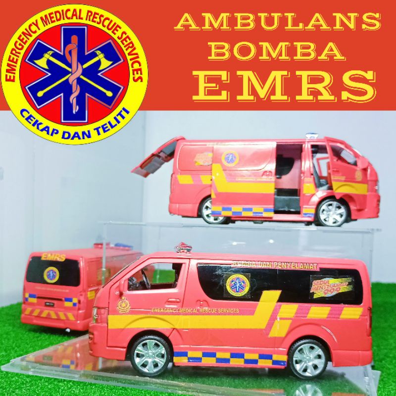 EMRS Ambulans Bomba Dan Penyelamat Diecast 1/32 | Shopee Malaysia