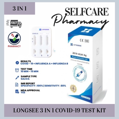 [READY STOCK] (3in1) LONGSEE COVID 19 Saliva Home Self Test Rapid