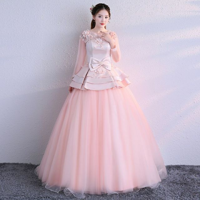 peach pink maxi dress