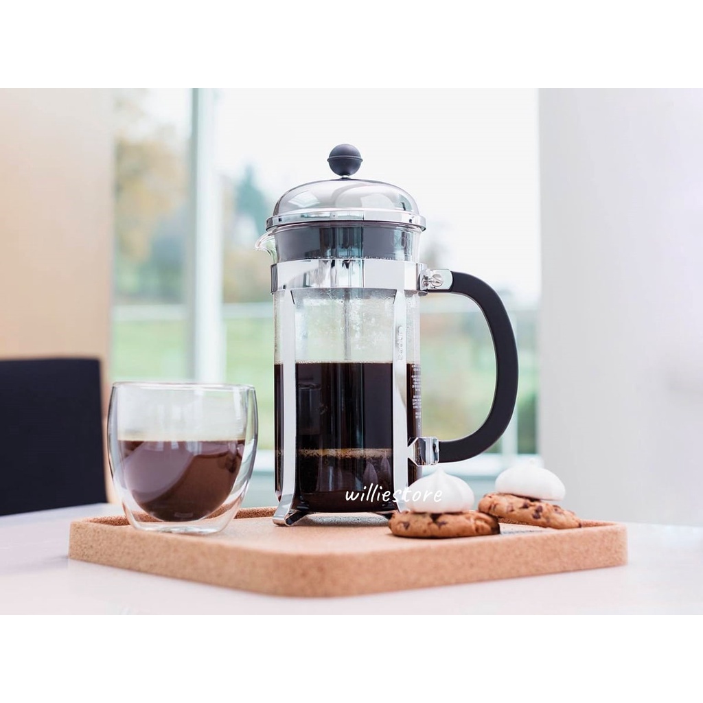 350ml French Press Coffee Pot/Stainless Steel Glass Coffee Maker/Coffee Press Tea Pot/Milk Frother Foam Maker