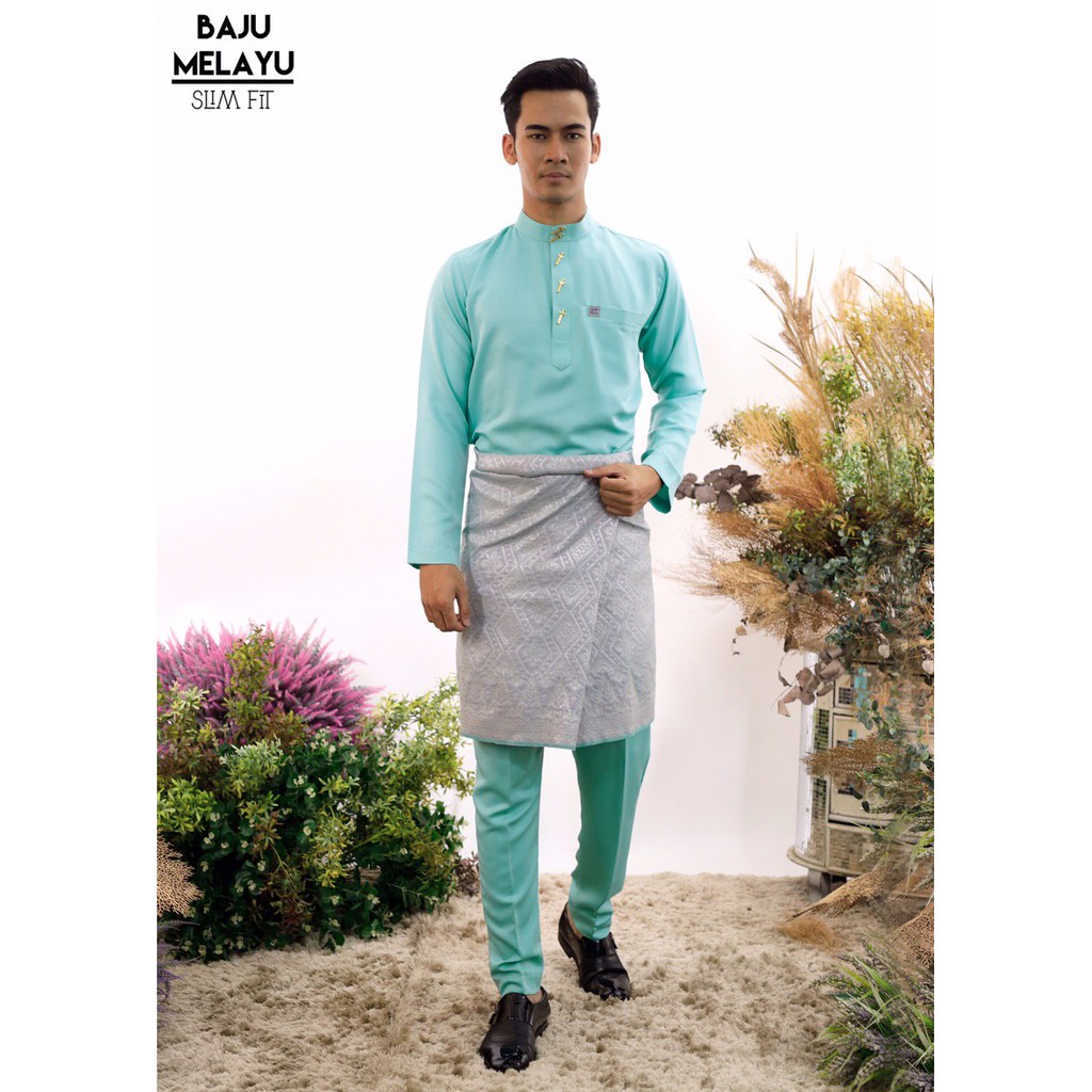 Baju Melayu Slim Fit Mint Green