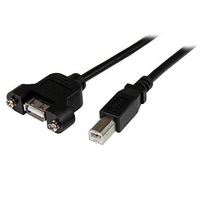 USB Cable B Male to A Female Panel Mount Ear