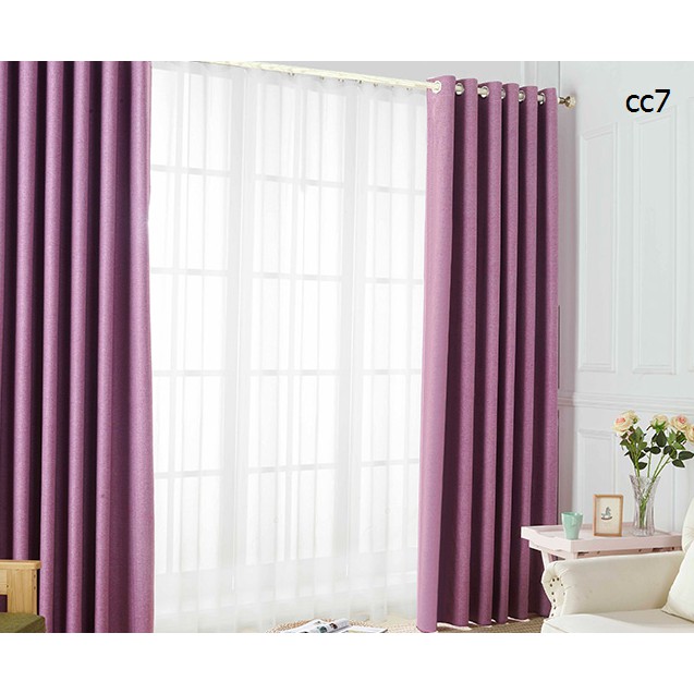 Simple Modern Curtain Purple Cotton And Linen Shade Shopee Malaysia