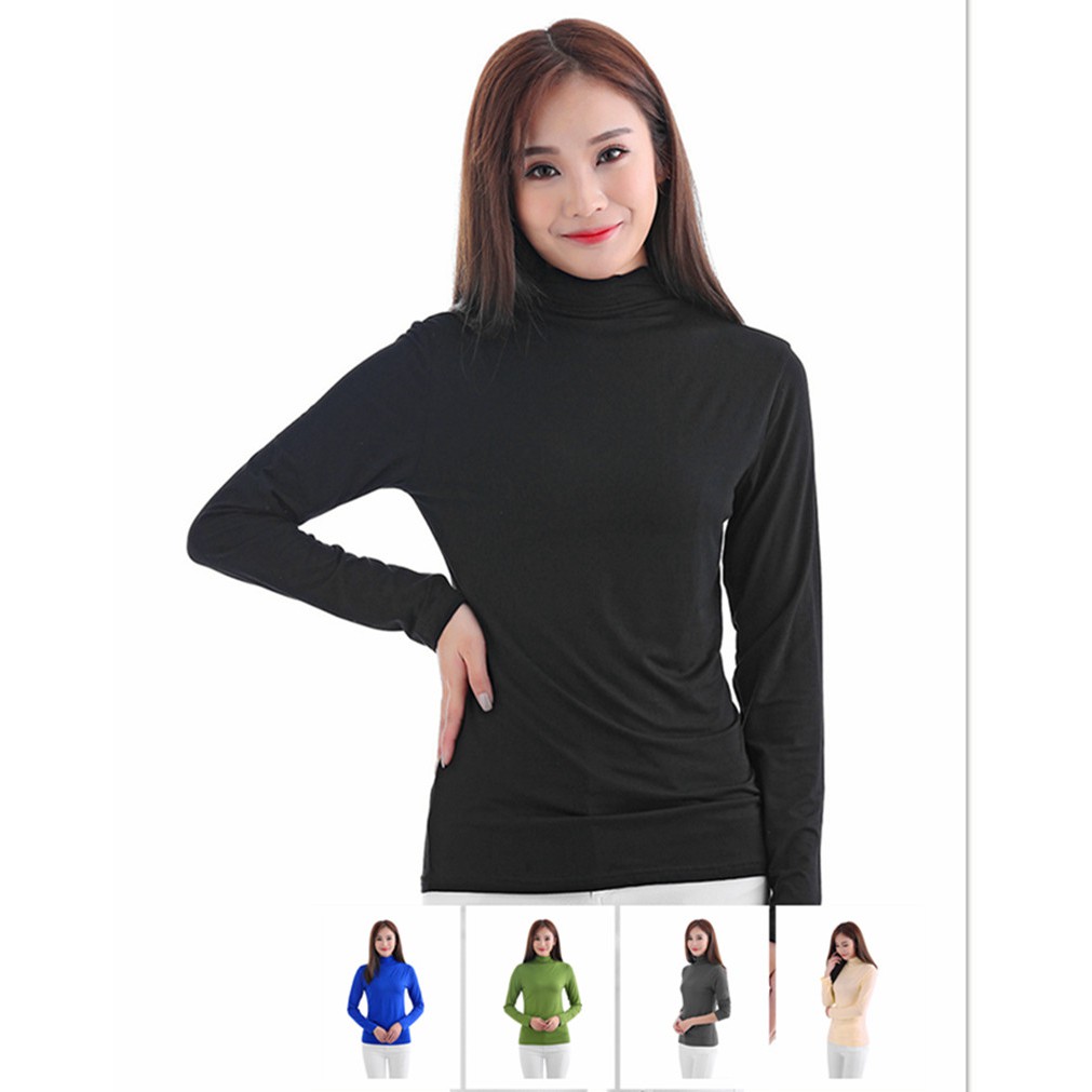 Ready Stock Inner Baju  Lengan Panjang  High Neck Fashion 