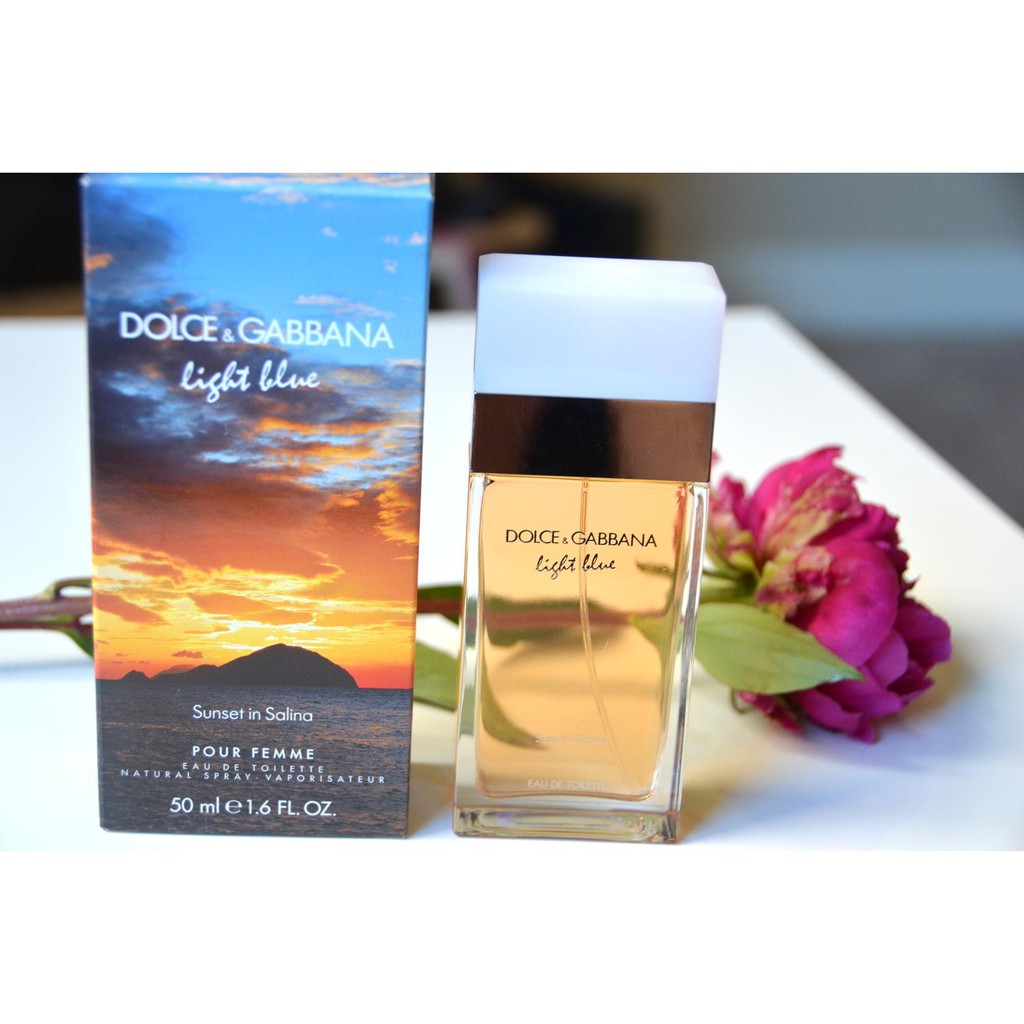 dolce and gabbana light blue sunset in salina