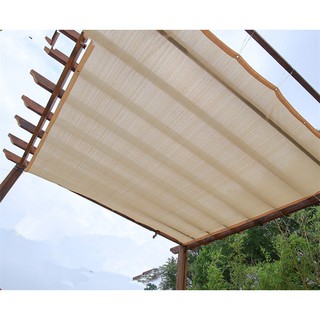 Sun Shade Mesh Canopy Awning Beige Color Privacy Screen Wind Screen Hot
