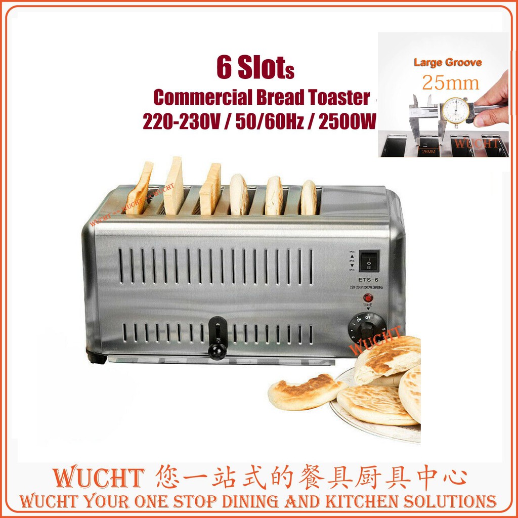 【WUCHT】High Power with 6 Slice Commercial bread Toaster Machine - Stainless Steel Electric Toaster Automatic Bread Oven