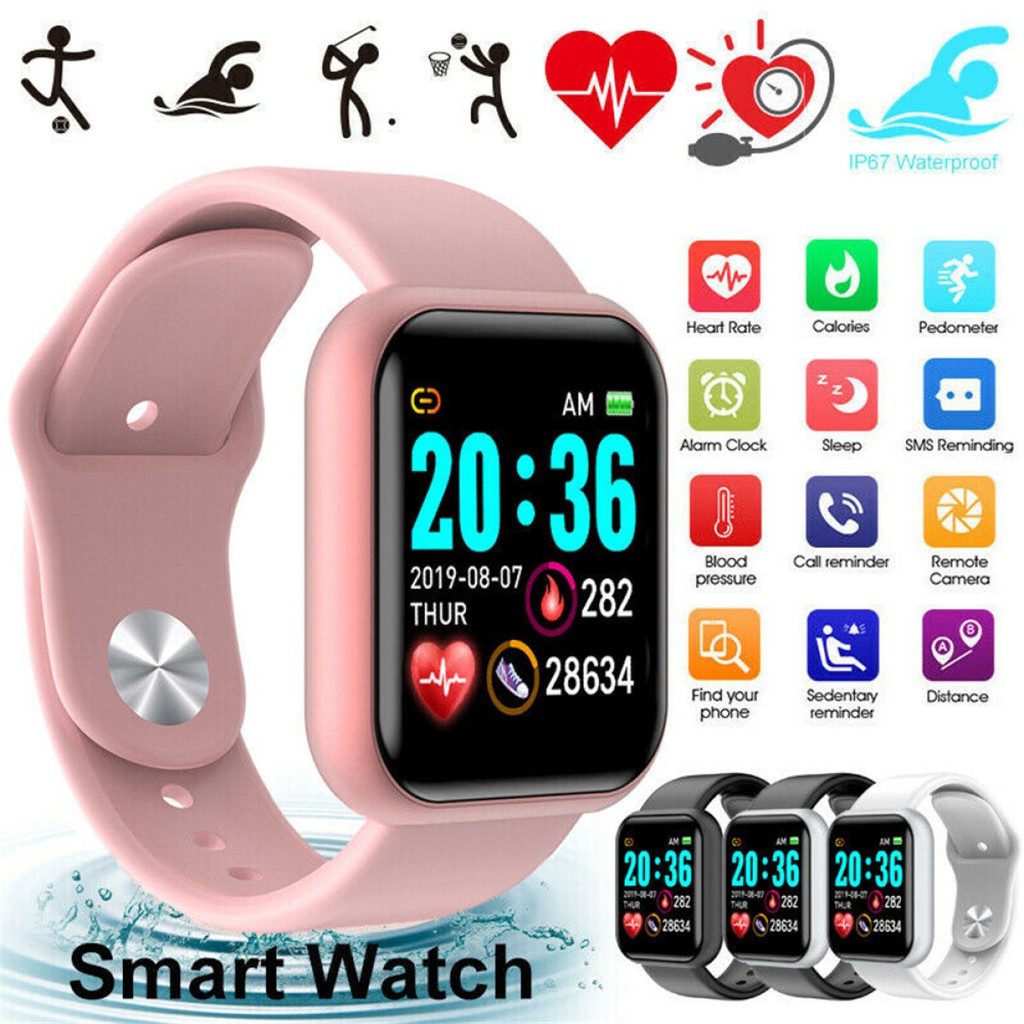 Y68 Smart Watch Colorful Fashion Fitness Bracelet Tracker Heart Rate Monitor Pressure Bluetooth Sports Watch