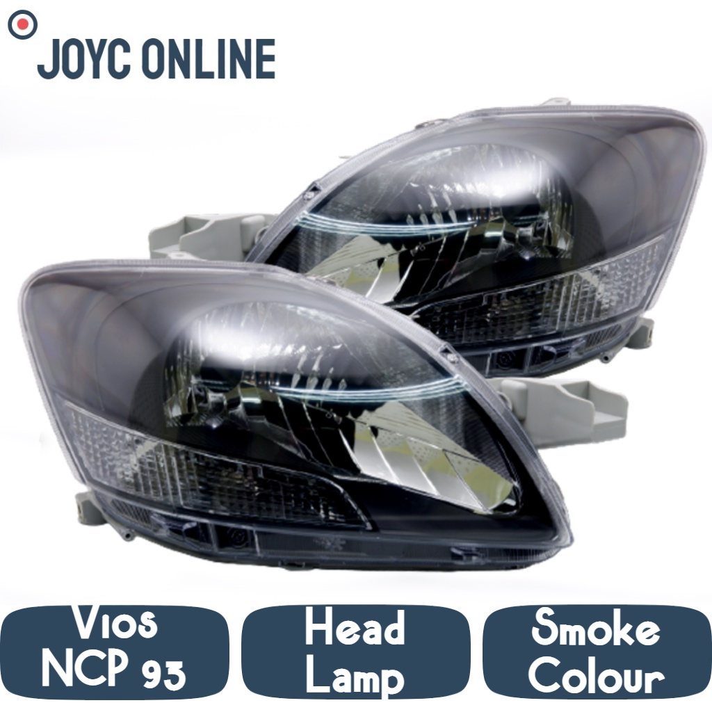 Head Lamp Smoke Black TOYOTA VIOS Dugong NCP 93 2007 2013 HEAD LAMP