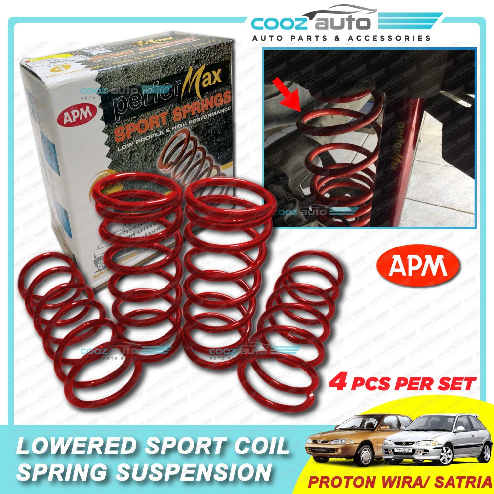 Proton Satria Wira Apm Performax Lowered Sport Coil Spring Suspension Shopee Malaysia