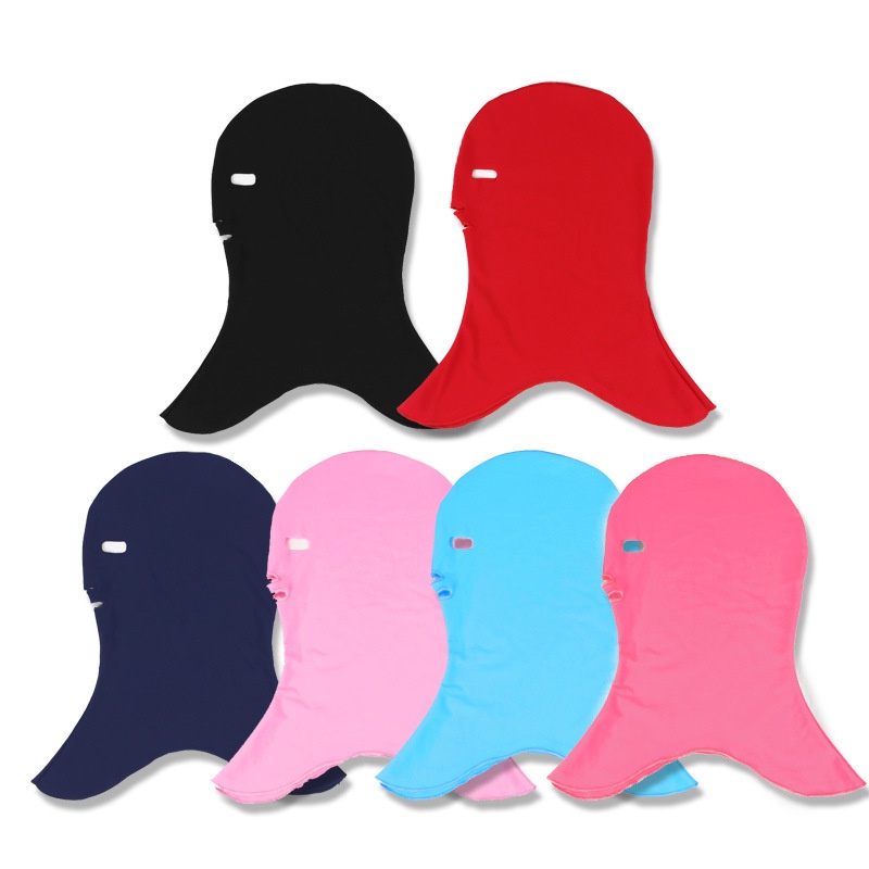 Solid Color Swimming Headgear Waterproof Female Sunscreen Mask
