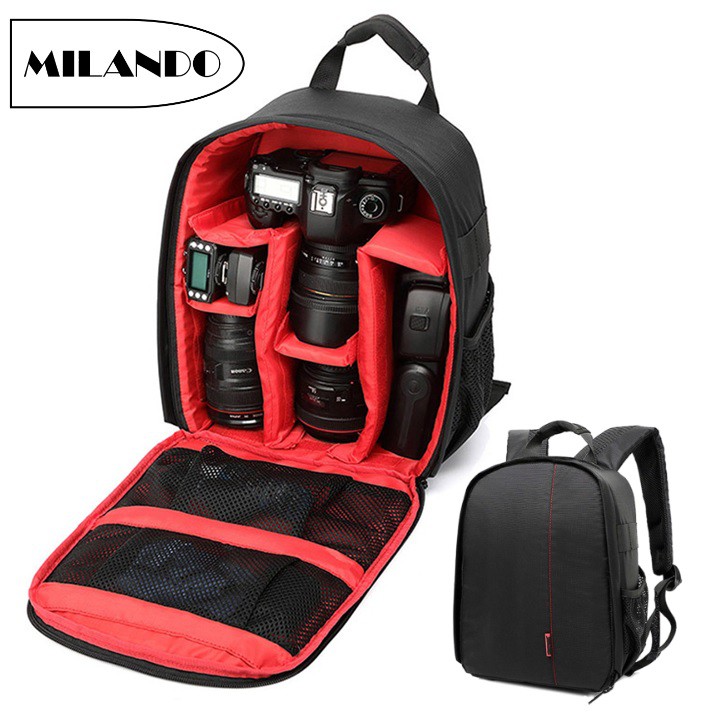 MILANDO Digital DSLR Camera Bag Waterproof Travel Camera Backpack Beg Kamera