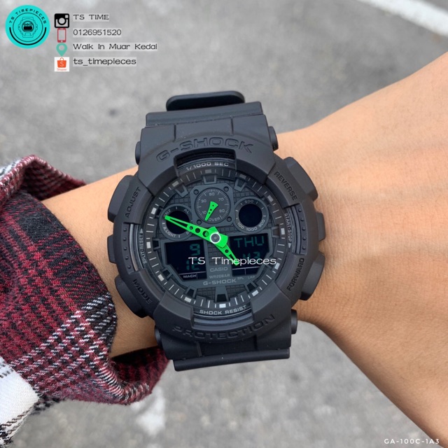 g shock ga 100 green