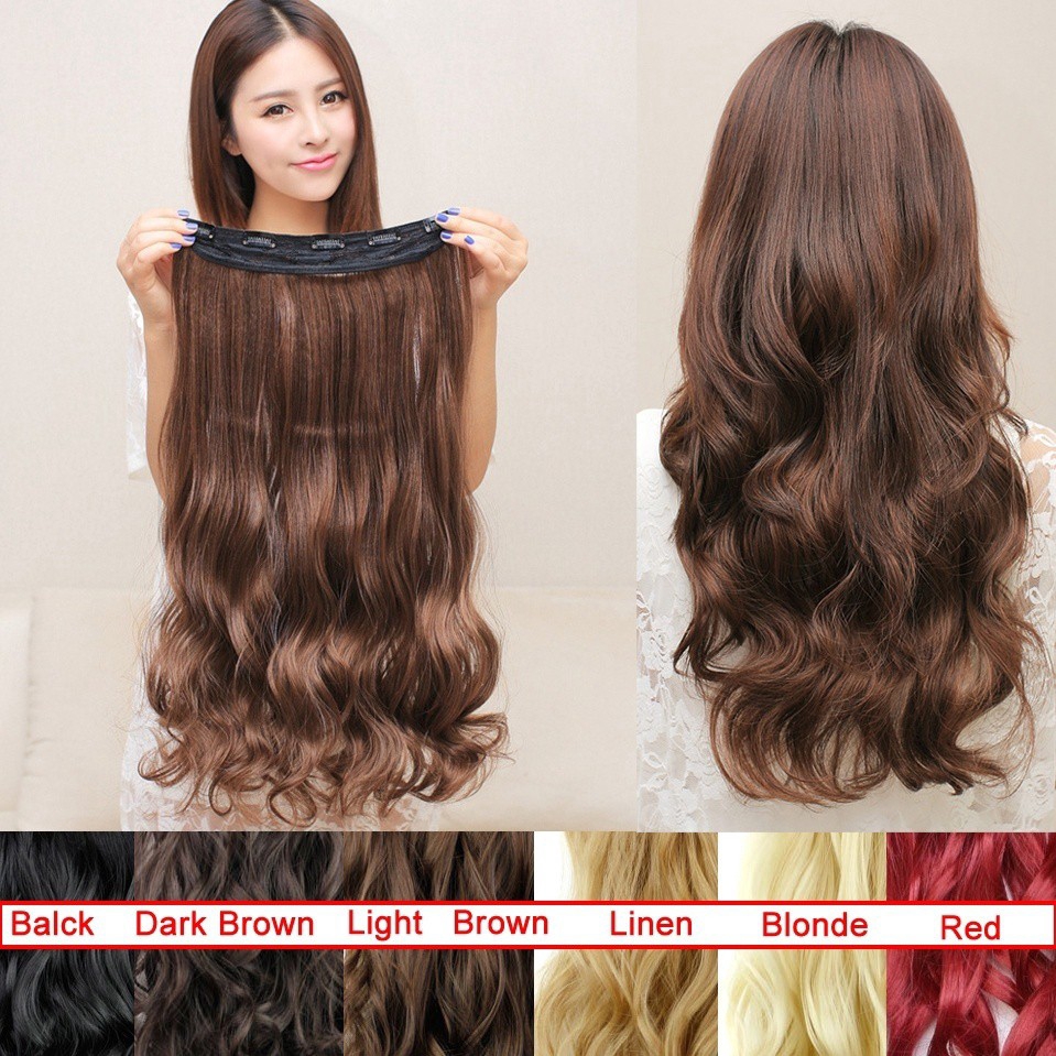 Women Long Curly Clip In Hair Extensions 24 Inches 60cm Hair