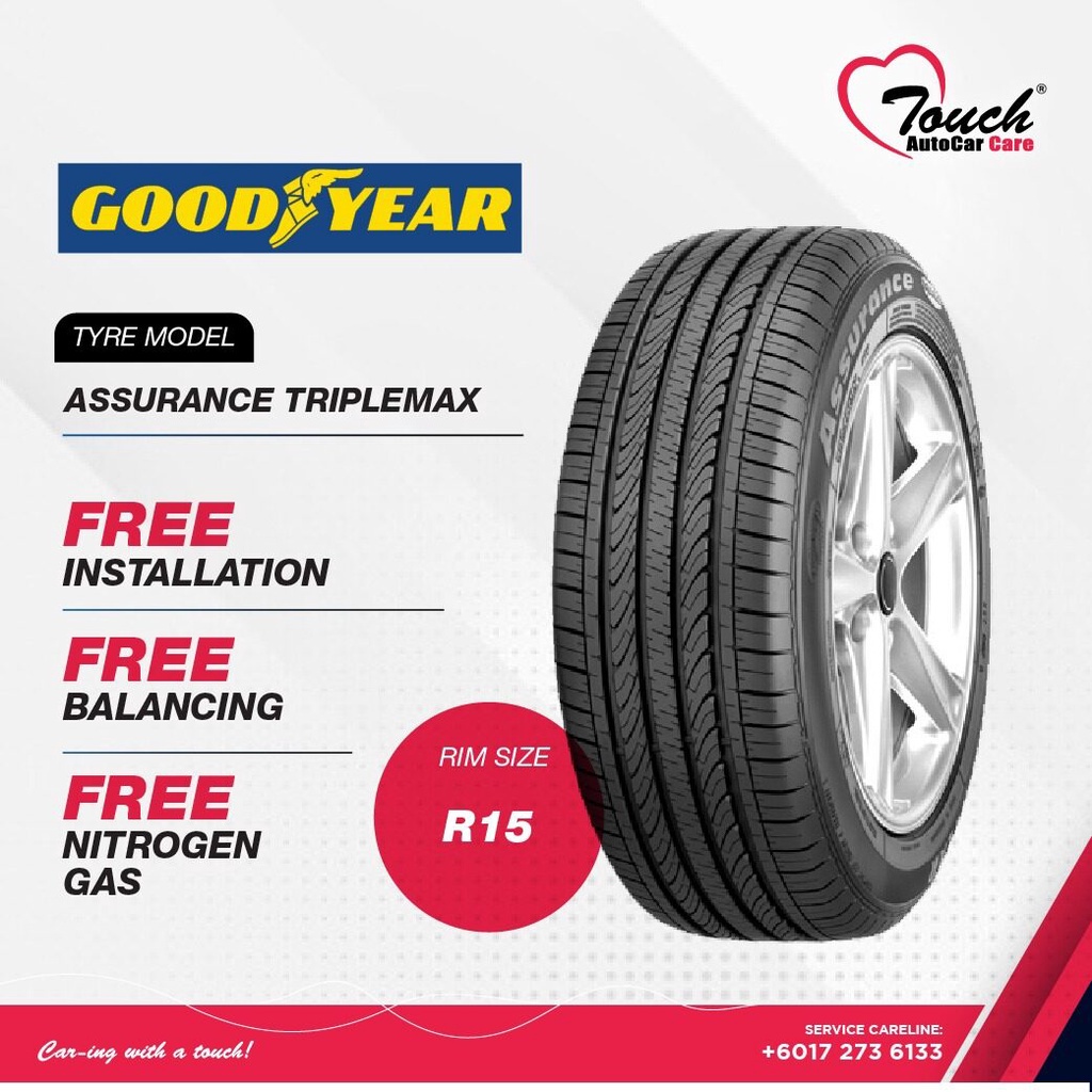 185 55r15 Goodyear Triplemax Tyre - Myvi   Alza   Saga   Persona (with 