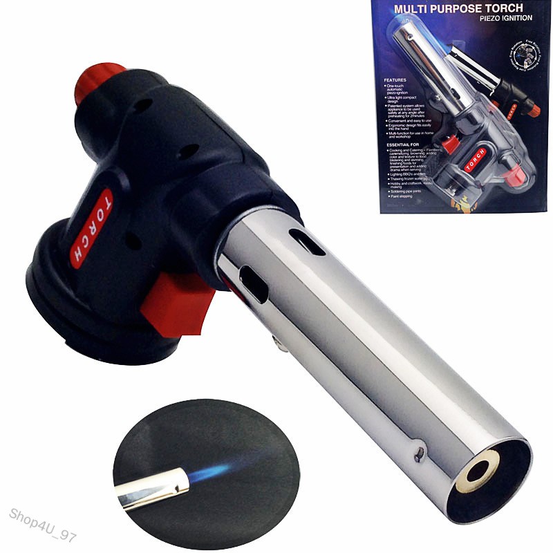 Shop4U_97 Multipurpose Barbecue Cooking Baking Butane Burner Electronic Ignition Fire Blow Torch