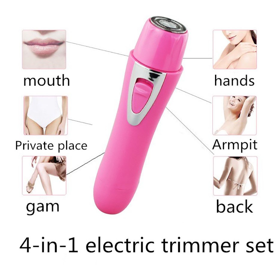 New 4 In1 Women Electric Razor Eyebrow Trimmer Nose Bikini Hair