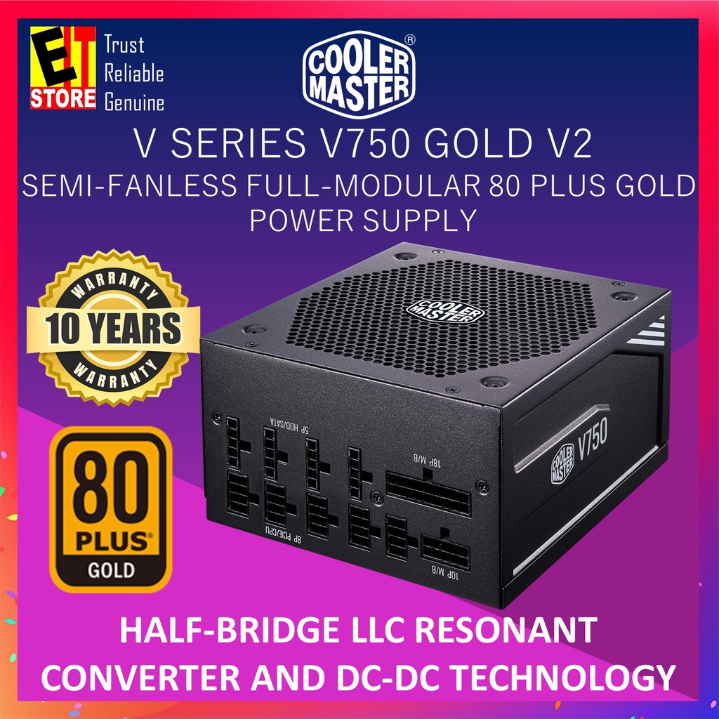 COOLER MASTER V GOLD V2 750W FULL MODULAR Power Supply (MPY-750V-AFBAG ...