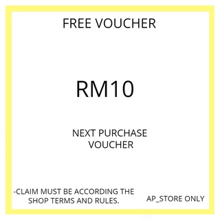 RM10 free next purchase voucher !!! Free mask 1 pack 10 pcs only !!!