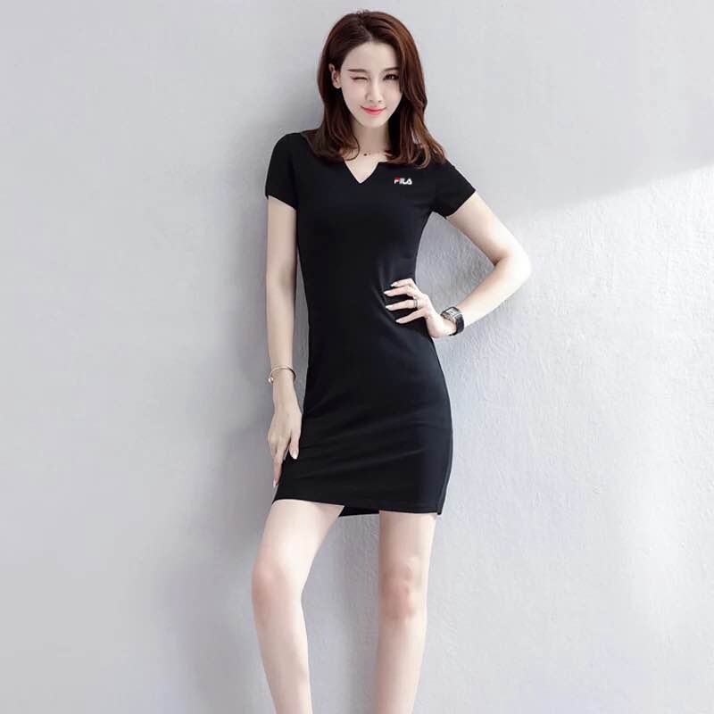 black fila dress