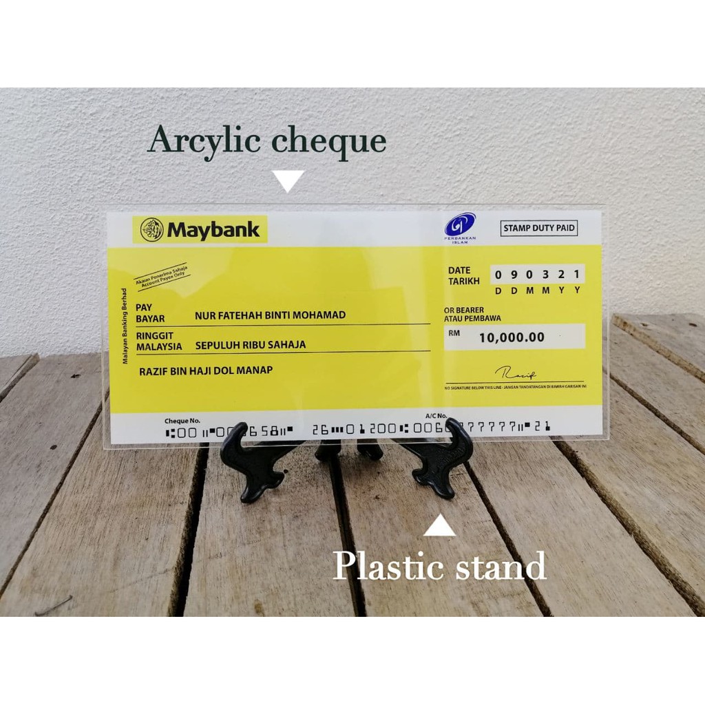 Mock up cheque acrylic | akrilik mock-up cheque untuk hantaran ...