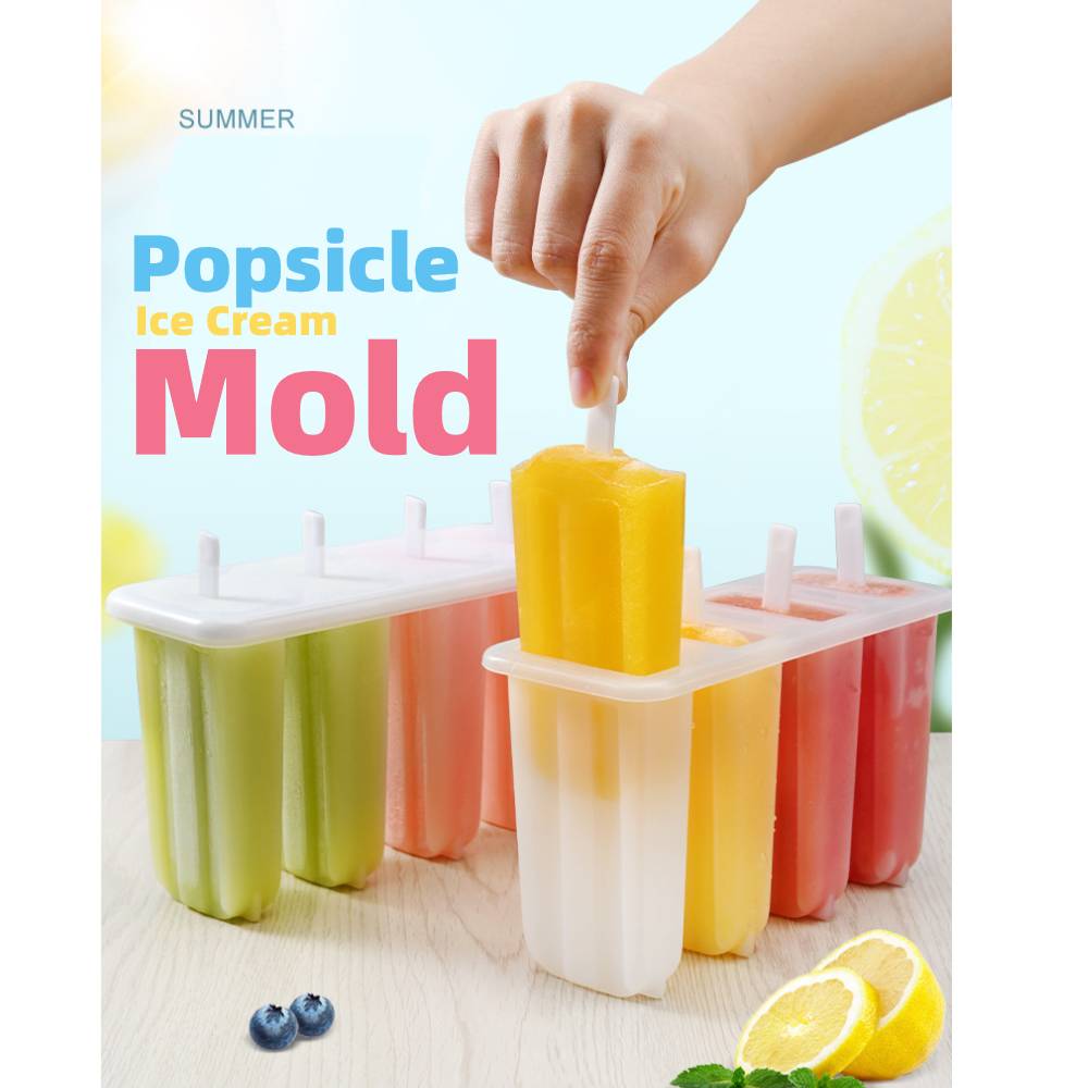 Silicone Pop Popsicle Mold Frozen Ice Lolly Mould Tray Pan Ice Cream Maker Tool 