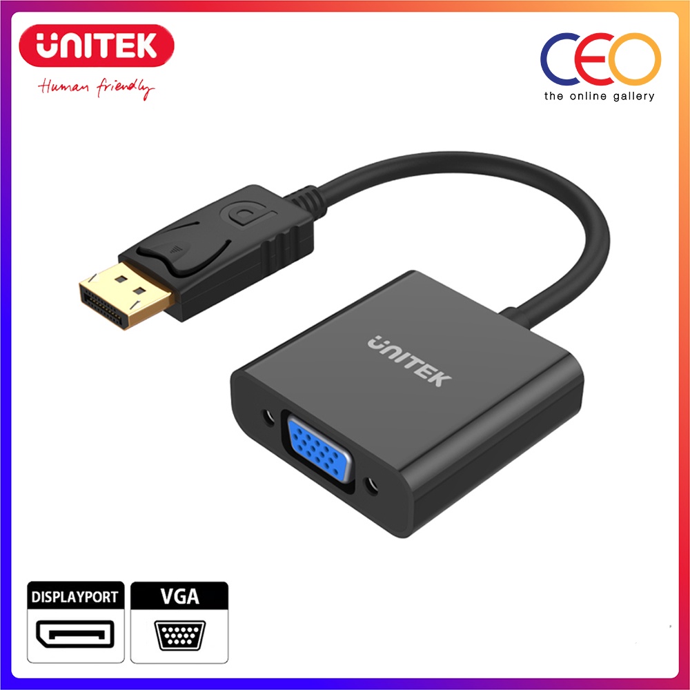 Unitek Converter Series DisplayPort to VGA Female Converter 0.2M (Y ...