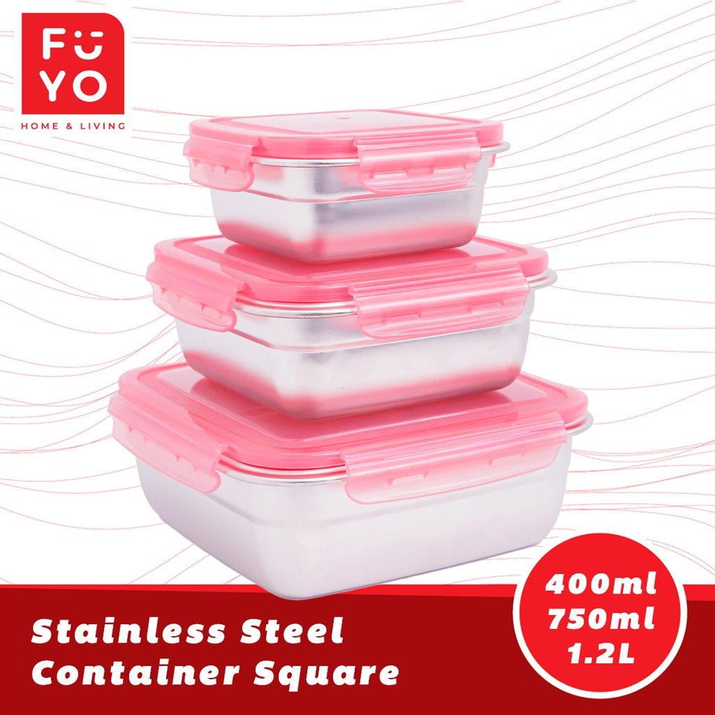 Fuyo Stainless Steel Container Set B bekas simpan makanan bekas makanan