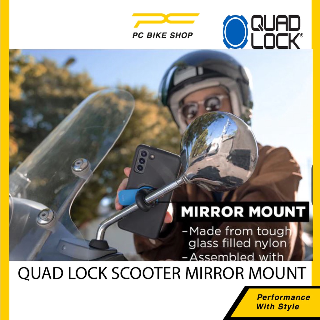 QUAD LOCK SCOOTER/MOTORCYCLE MIRROR MOUNT Shopee Malaysia