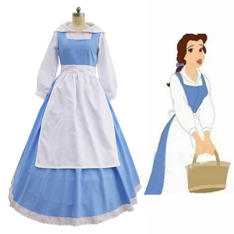 belle cosplay blue dress